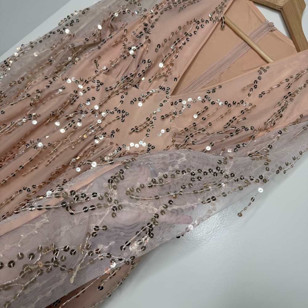 Cupshe x Gabby Windey Bright Spark Sequin Mesh Fringe Mini Dress Fairycore - Picture 9 of 14